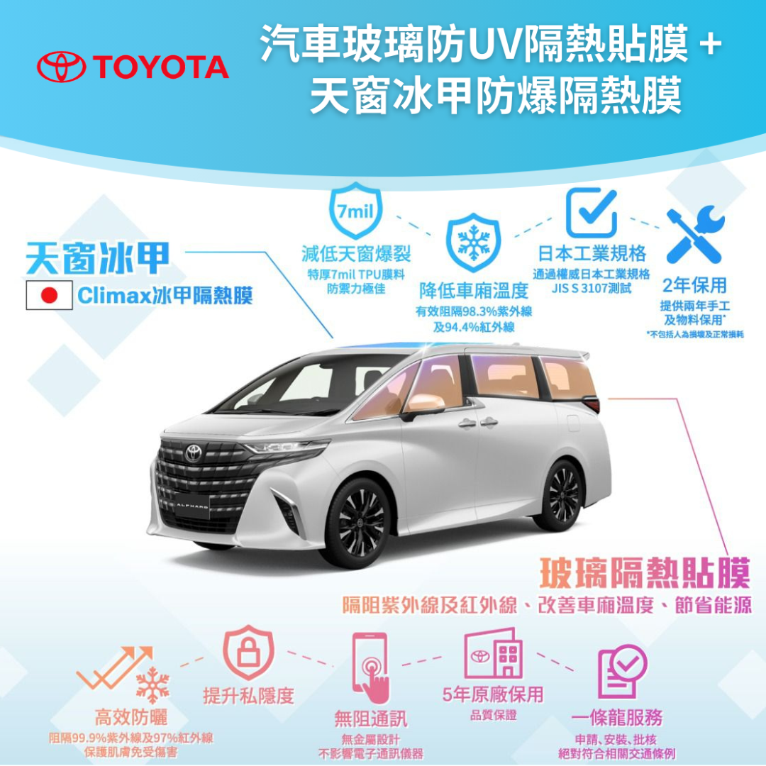 汽車玻璃防UV隔熱貼膜及天窗冰甲防爆隔熱膜